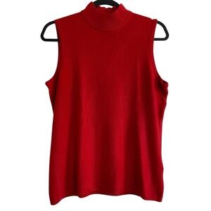 Good Clothes Red Mock Neck Sleeveless Sweater Medium